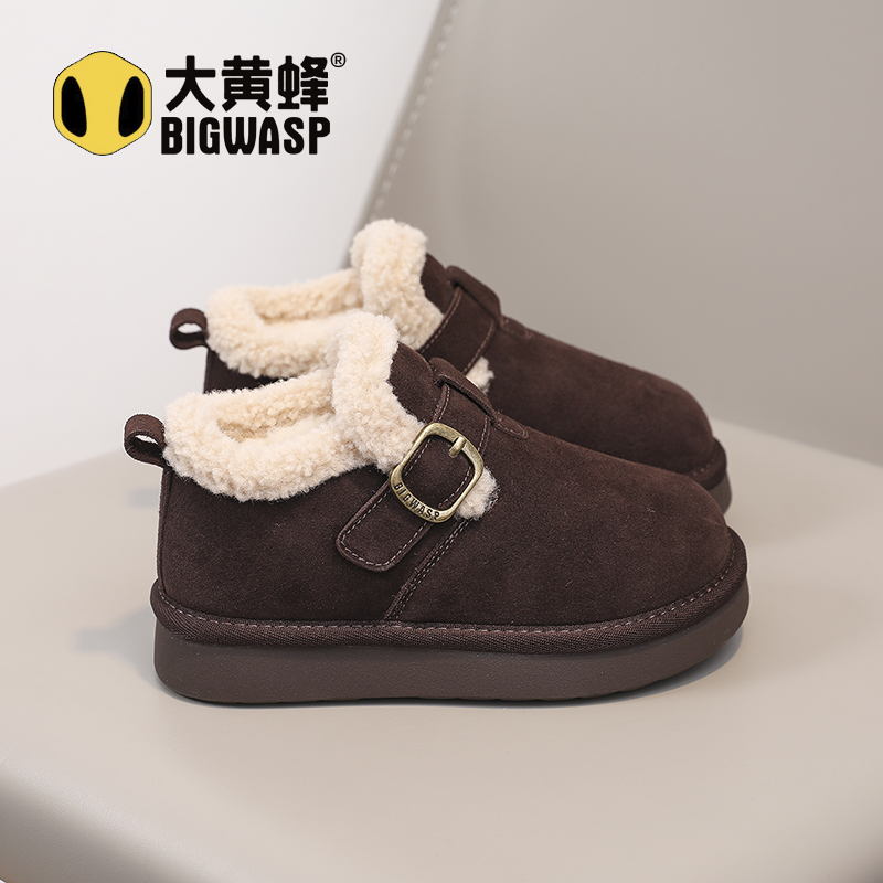 大黄蜂儿童冬季休闲加绒保暖棉鞋