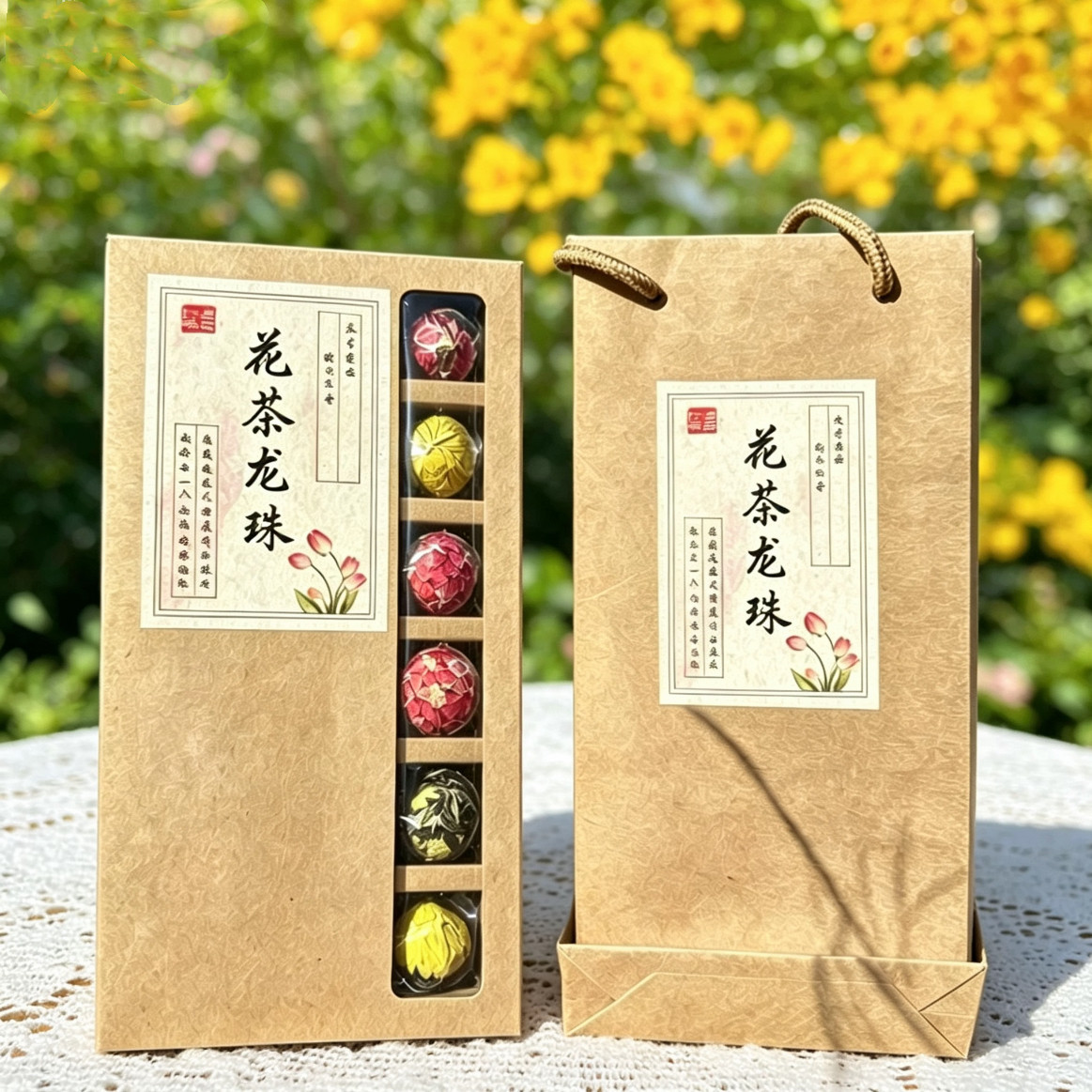 云南龙珠花茶18枚礼盒装伴手礼大理特产普洱滇红玫瑰茉莉送礼推荐