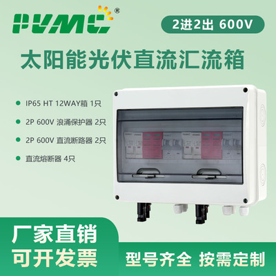 HT 600V 2进2出 太阳能光伏直流汇流箱回路箱配电箱 Combiner Box