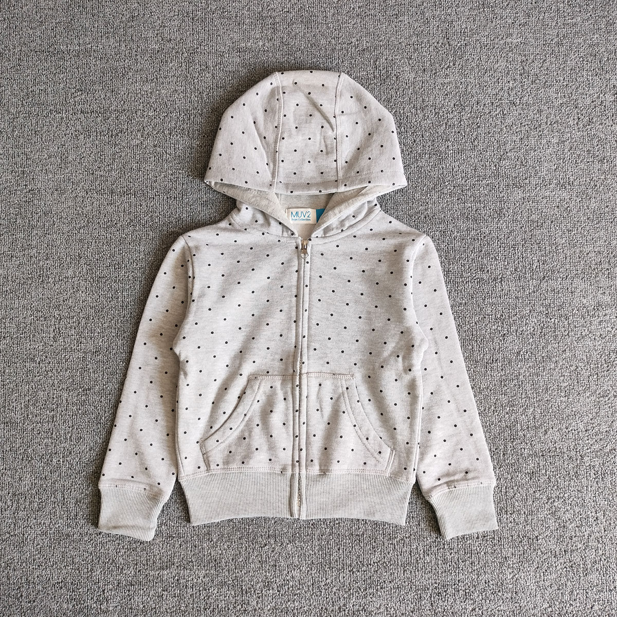 外贸美单M家男童宝宝男孩春秋款加绒连帽拉链衫开衫卫衣外套