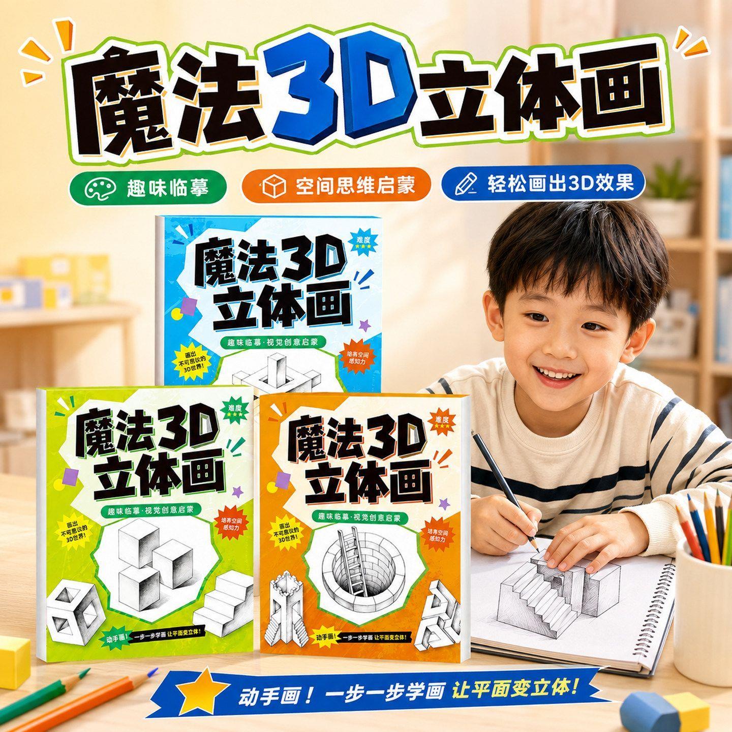 创意魔法3D立体画儿童剪刀套装