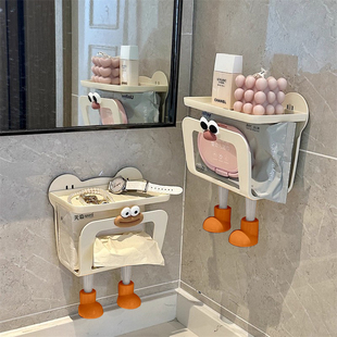 创意壁挂纸巾盒卧室宿舍可爱悬挂抽纸湿巾收纳盒洗脸巾倒挂置物架