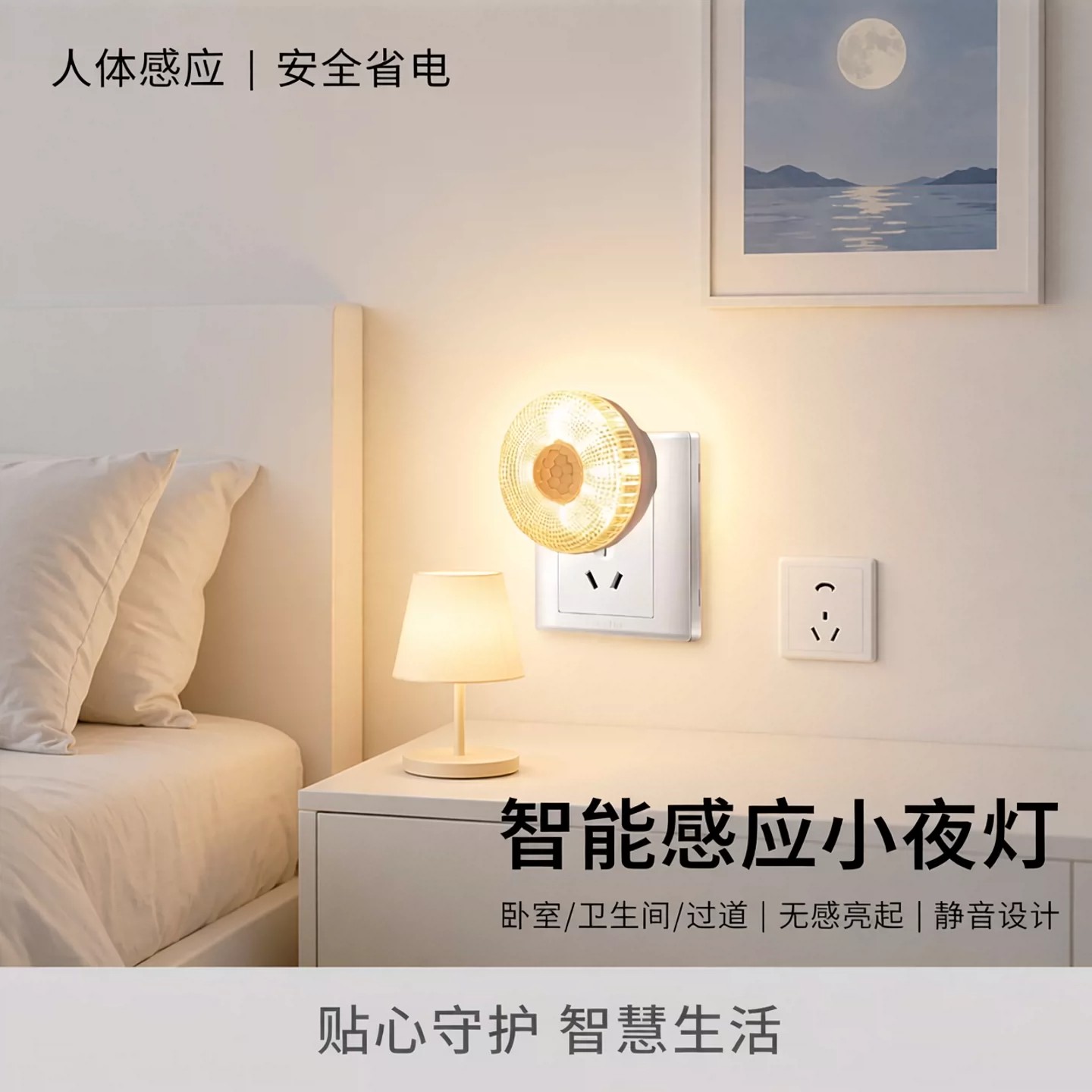 智能人体感应插头小夜灯