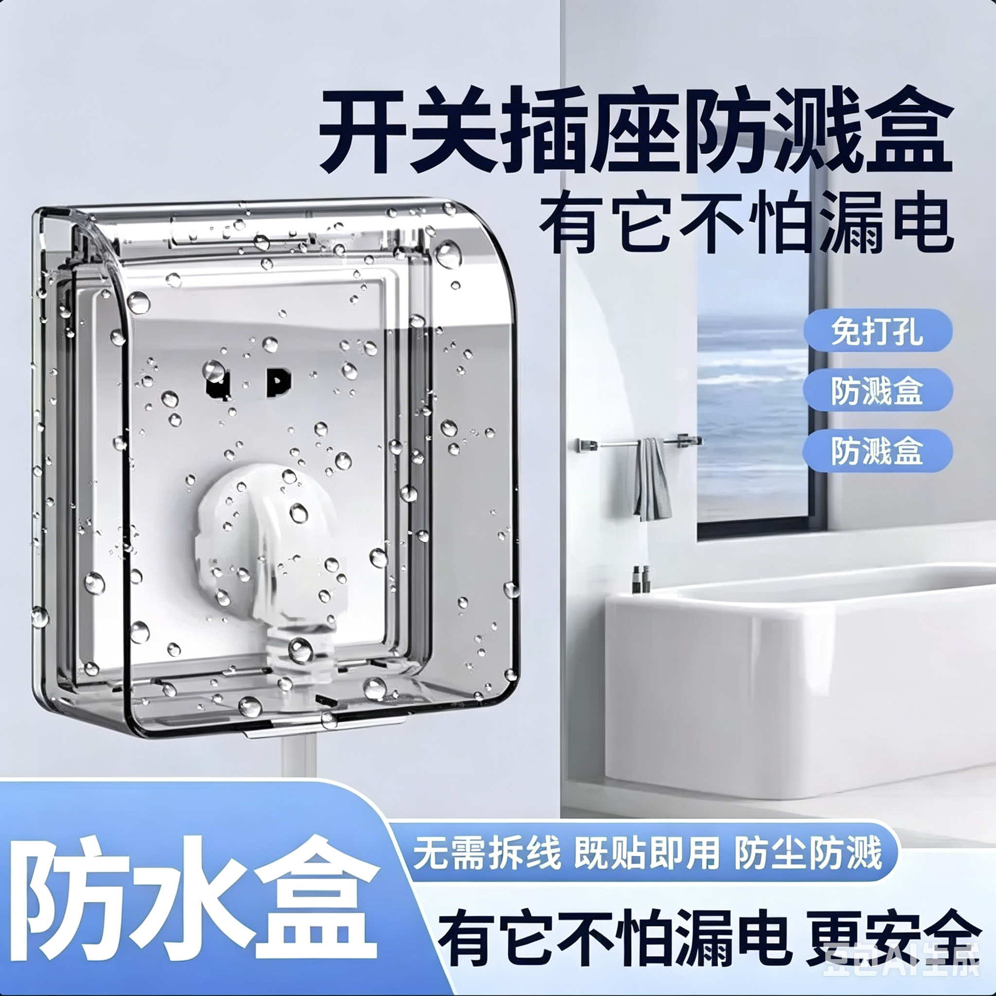 86型通用防水防溅插座盒