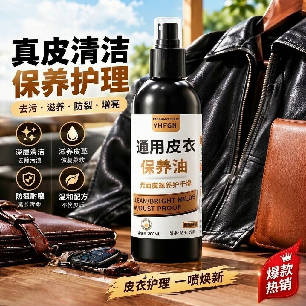 皮衣保养油300ML通用皮革清洁剂真皮保养油去污保养皮夹克保养油