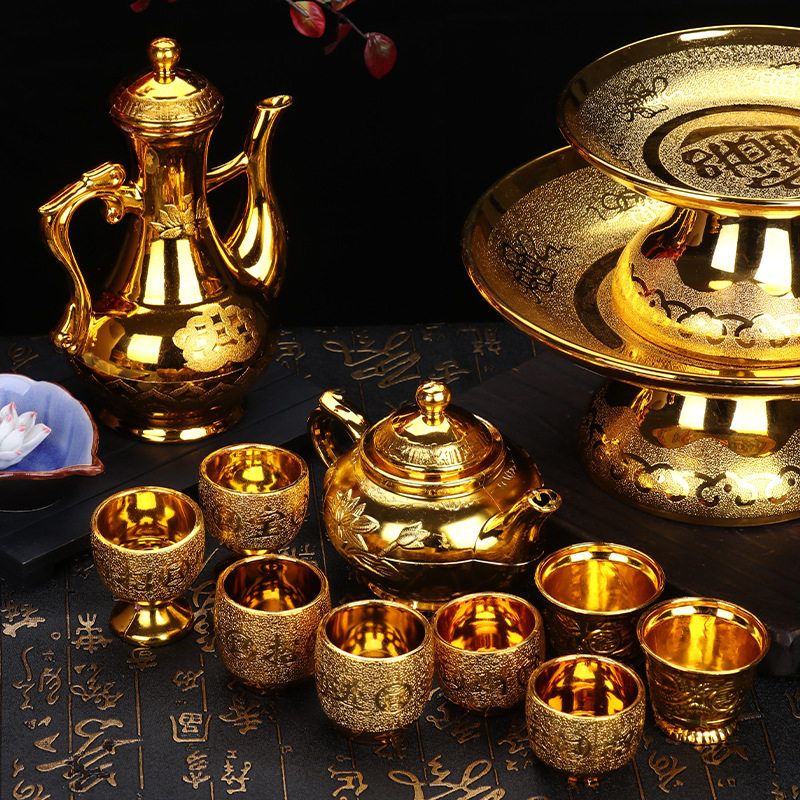 拜神礼佛供奉金沙供杯酒杯茶杯托盘果盘上供金碗筷用品佛具圣水杯,家居饰品,装饰摆件,淘宝优惠券,粉丝福利购,淘宝优惠卷