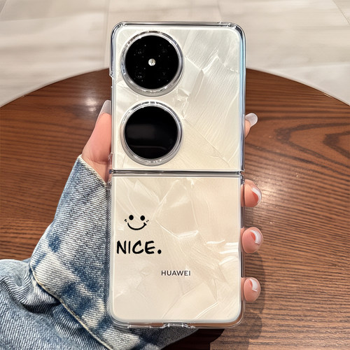 适用华为pocket2手机壳p50pockets透明折叠防摔女生novaflip可爱士vivo xflip硬式外壳OPPO Find N3 Flip n2