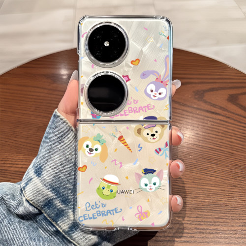 适用华为pocket2手机壳p50pockets透明折叠防摔女生novaflip可爱士vivo xflip硬式外壳OPPO Find N3 Flip n2