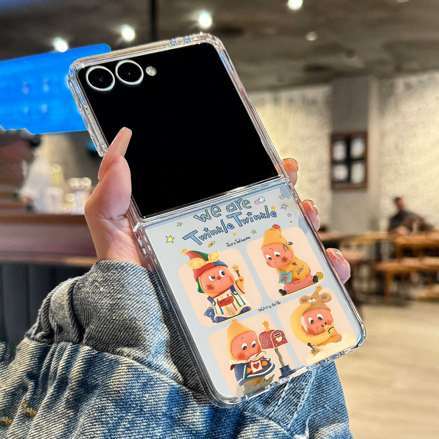 适用三星zflip7/zflip6/zflip5/zflip4手机壳w24新款折叠屏超薄透明星星小人全包防摔男女款硬壳保护套,3C数码配件,手机保护套/壳,淘宝优惠券,粉丝福利购,淘宝优惠卷