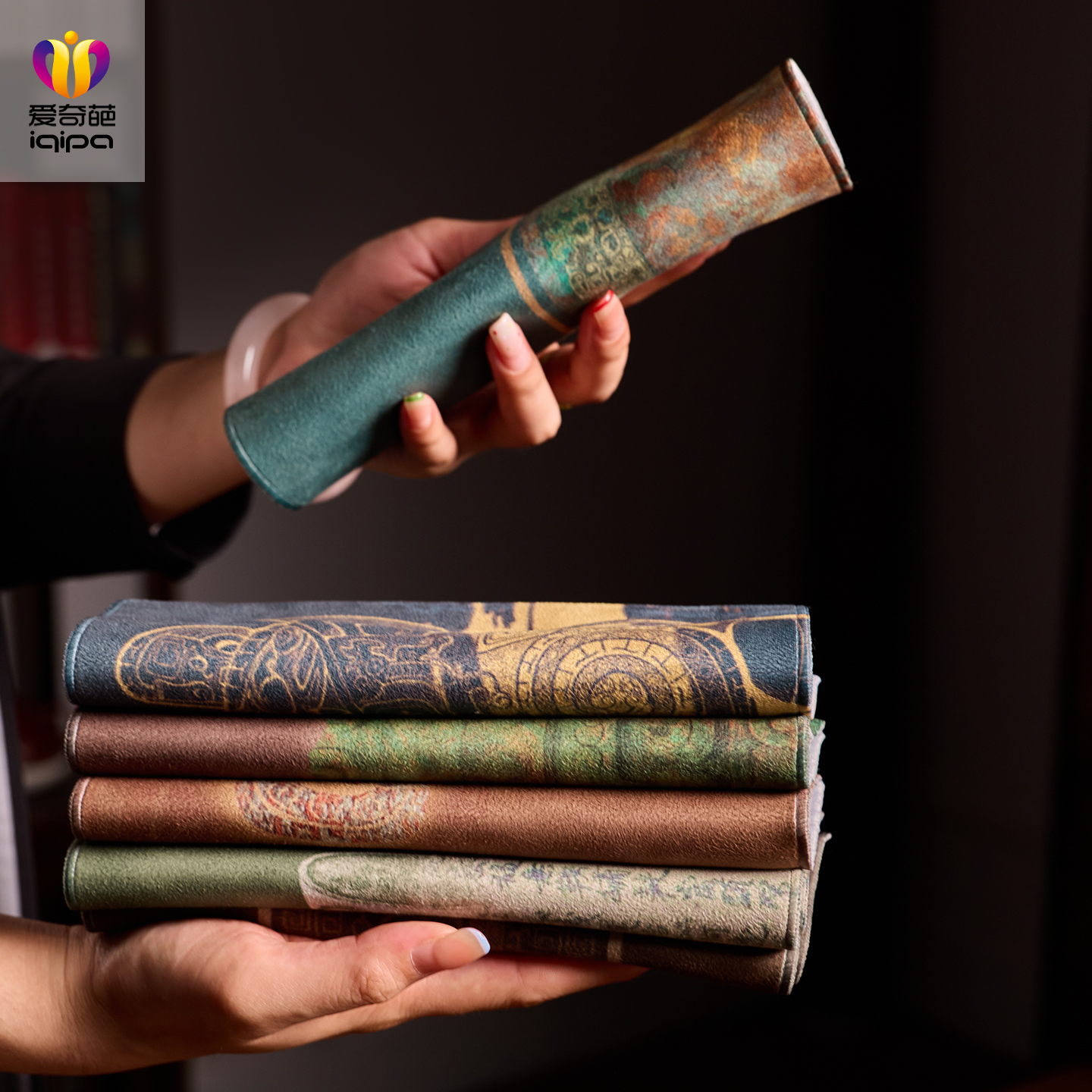 爱奇葩 高档青铜器茶巾茶布加厚麂皮绒茶桌抹布茶台毛巾茶具配件