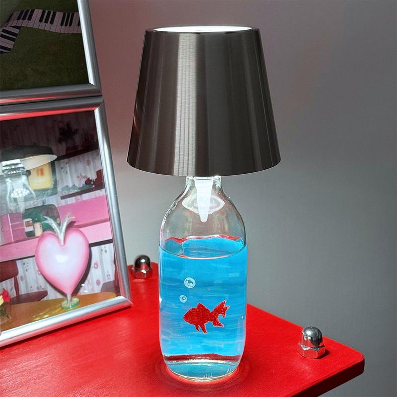 金鱼梦核台灯酒瓶装饰摆件礼物