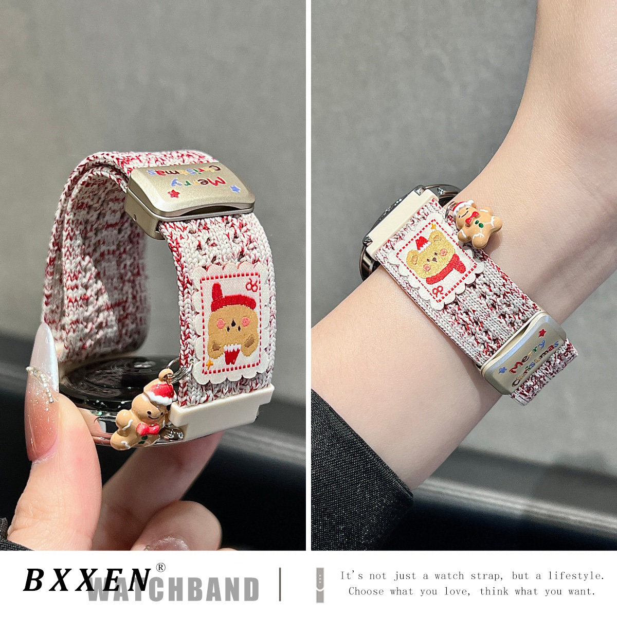 适用华为gt6表带手表gt5手表带gt4新款GT5pro圣诞编织watch5女智能手表watch4/3pro可爱创意gt3编织磁吸gt2