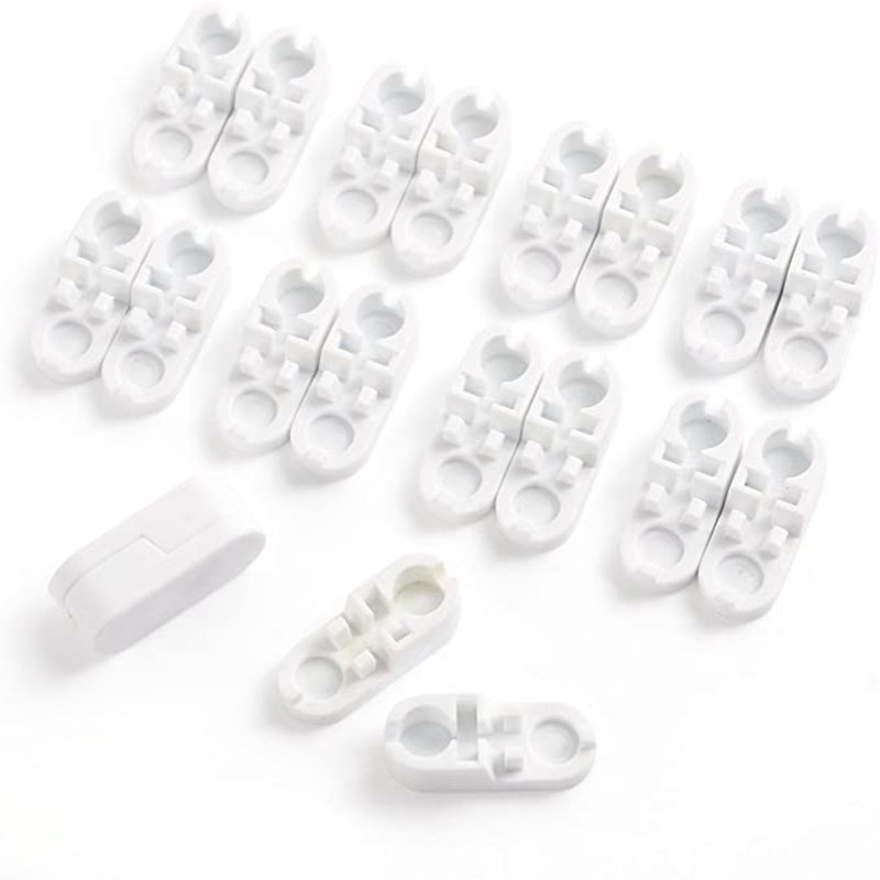 窗帘白色分体珠扣 卷帘百叶帘塑料拉珠连接器 拉绳密珠链扣