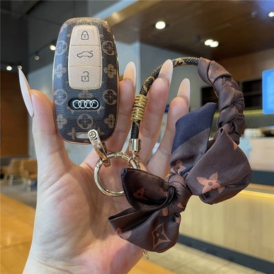适用于奥迪a6l车钥匙套a3l专用q4etron壳a4l可爱q5l豪华版a8扣a7l