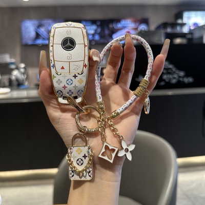 适用奔驰gls450钥匙套海外进口GLS400/gle450/350/e300l车包壳男