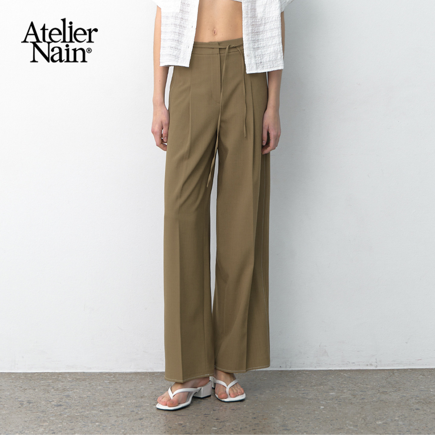 Atelier Nain2025年夏季新款西装裤韩版通勤休闲直筒裤百搭阔腿裤