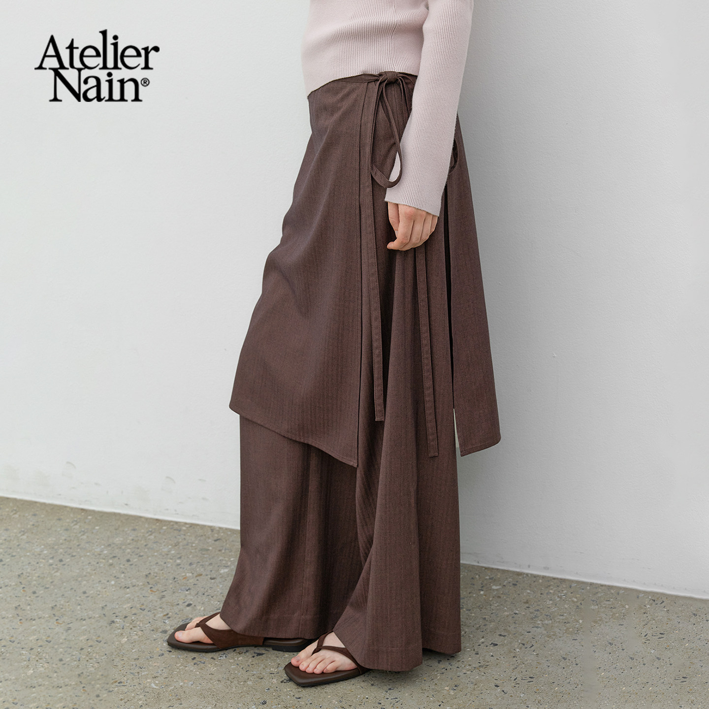 Atelier Nain2026年秋季新款裙裤韩版通勤时尚百搭设计感长裤女