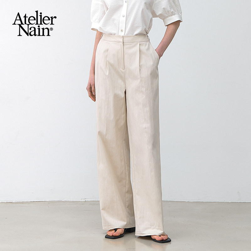 Atelier Nain2026年春季新款西装裤韩版高腰直筒裤高级感长裤女