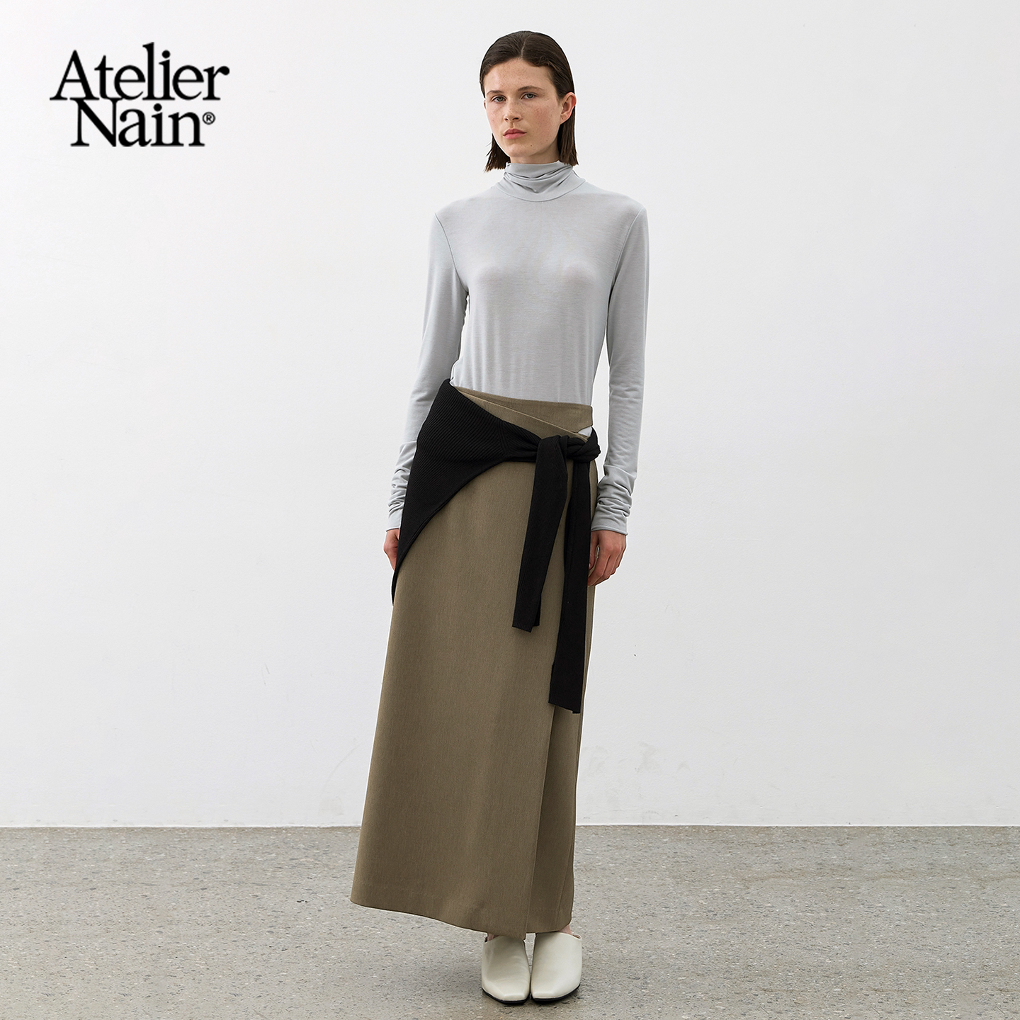 Atelier Nain2025年秋季新款半身裙女高腰显瘦A字裙小众设计感图片