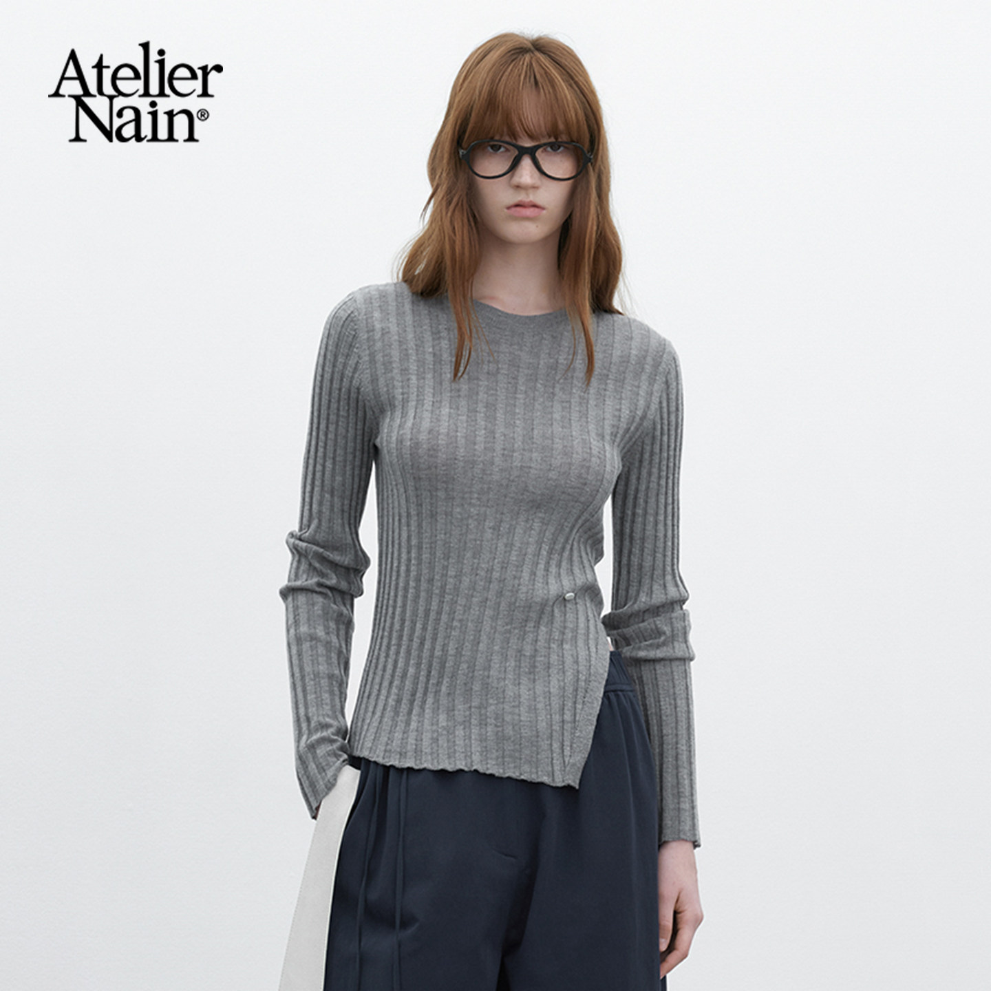 Atelier Nain2026年秋季新款修身套头衫女薄款高级感时尚小众上衣图片
