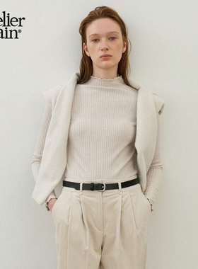 Atelier Nain2025年秋冬新款针织衫女半高领简约显瘦毛衣上衣女
