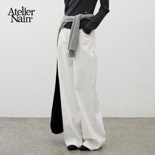 Atelier Nain2025年秋冬新款牛仔裤女琥珀流光风百搭直筒显瘦长裤