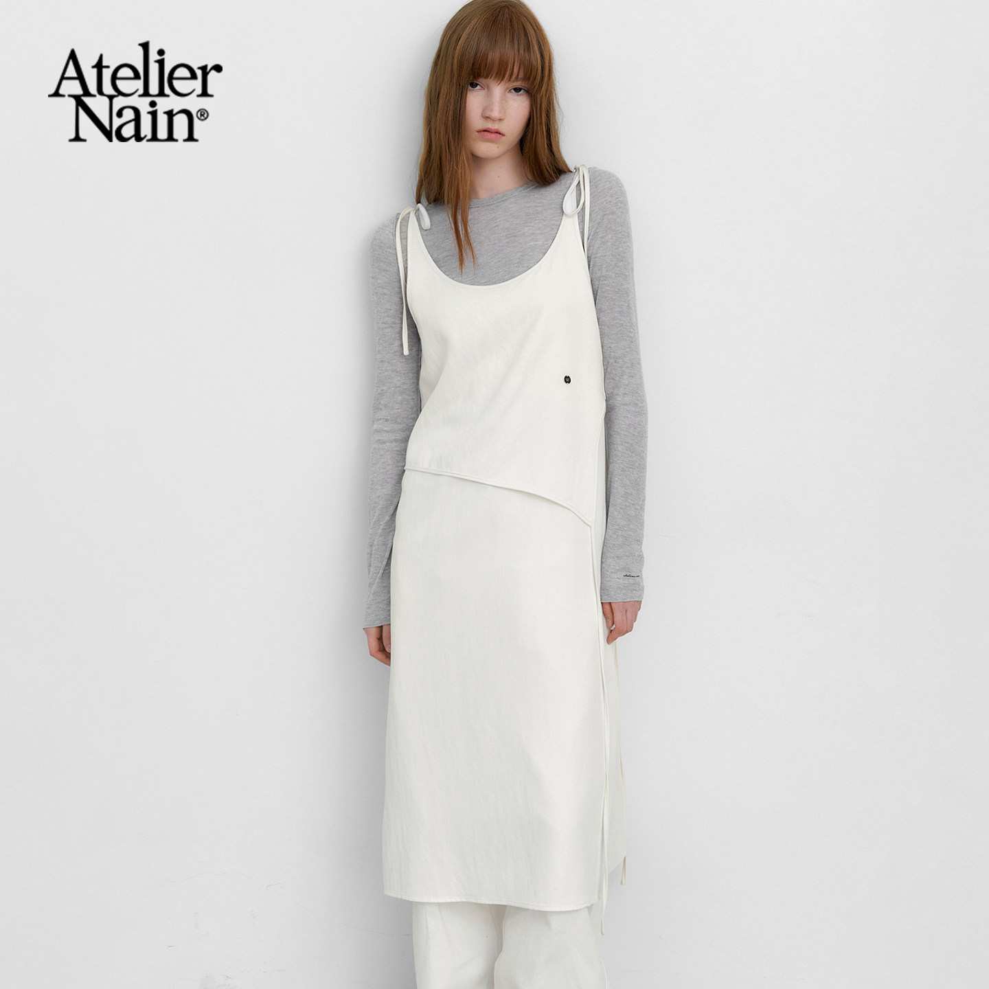 Atelier Nain2026年夏季新款无袖连衣裙女韩版小众叠穿设计感裙子
