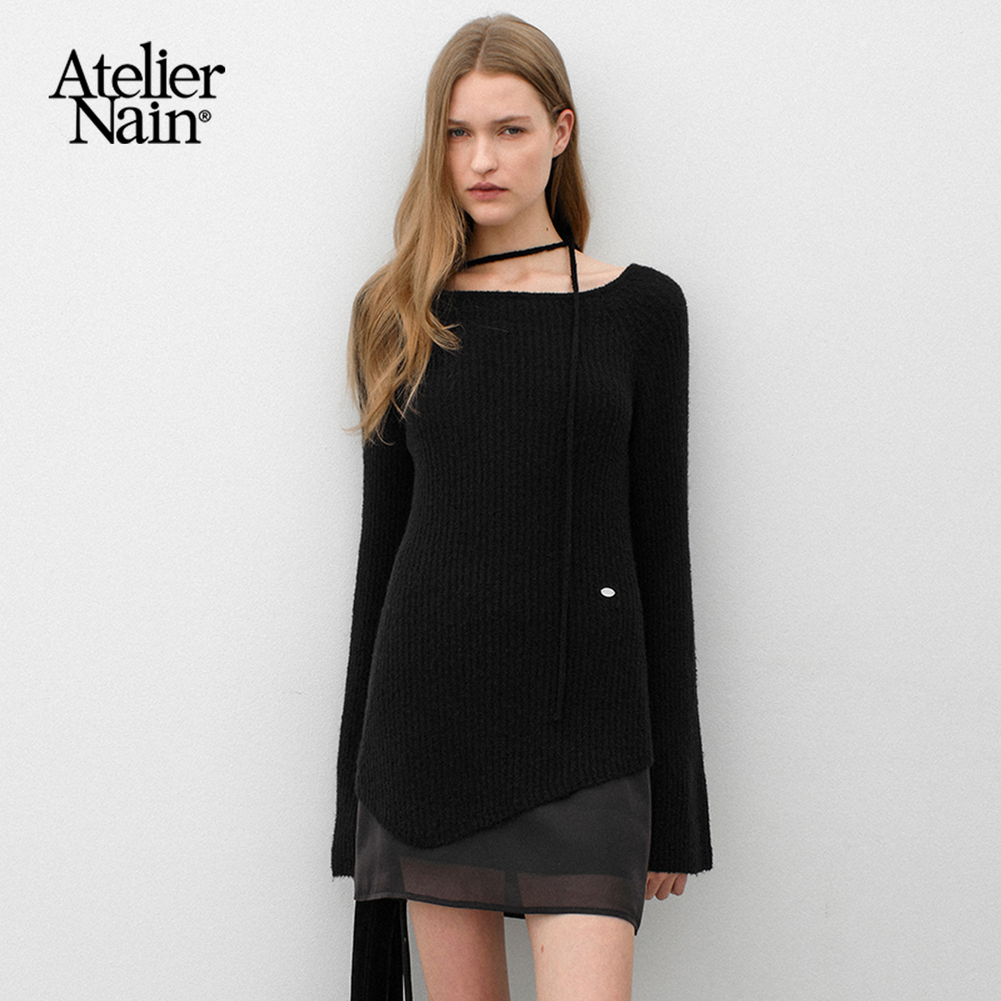 Atelier Nain2025年秋款新款针织衫设计感甜美系带小众长袖上衣女