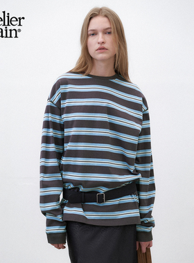 Atelier Nain2025年秋季新款条纹针织衫韩版宽松时尚百搭上衣女