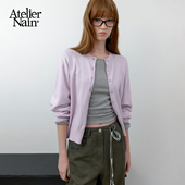 极简风圆领开衫 Atelier 显瘦小个子 针织衫 韩式 Nain2026年春季 新款