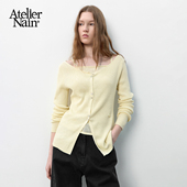 Nain2026年春季 新款 针织开衫 Atelier 时尚 小众一字肩设计感上衣女