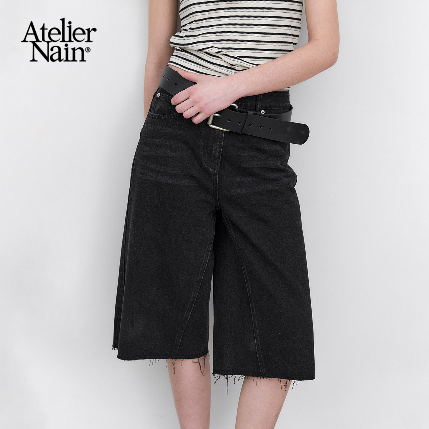Atelier Nain2026年夏季新款牛仔短裤宽松阔腿五分裤韩版显瘦裤子
