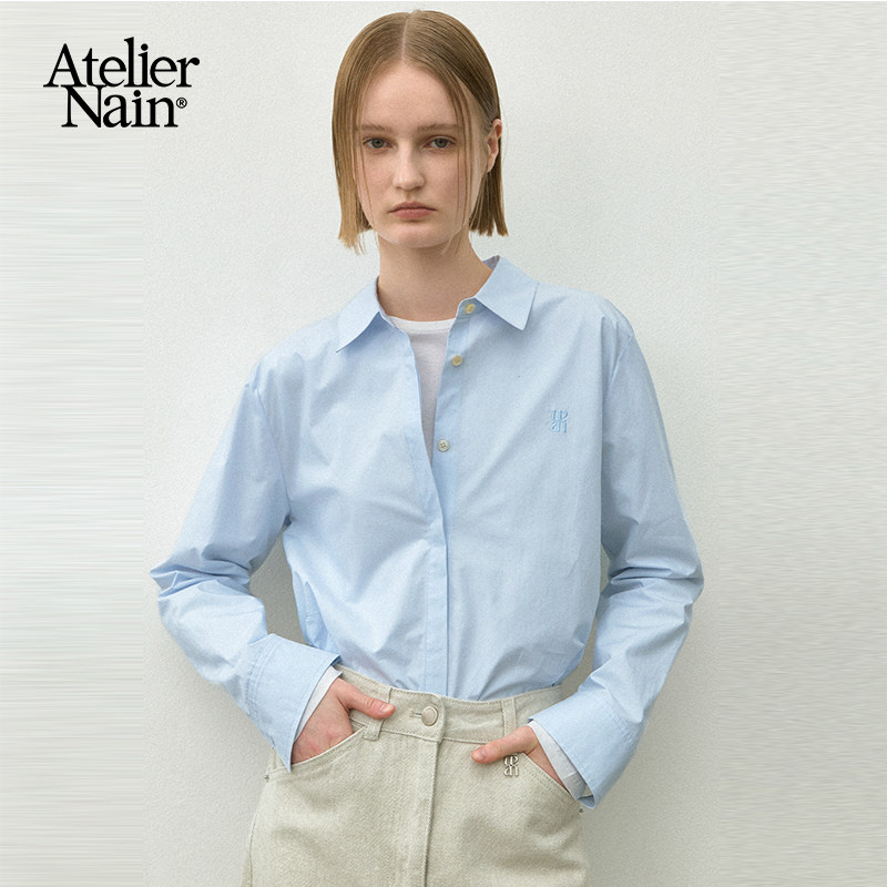 【郑恩地同款】Atelier Nain2026年春季新款衬衫基础韩版logo上衣