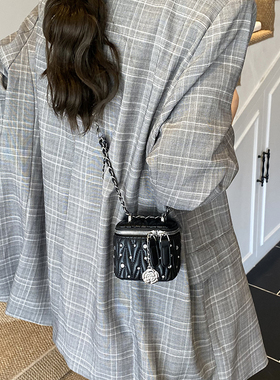 质感亮钻链条包包女时尚洋气百搭零钱耳机包迷你小方包斜挎盒子包