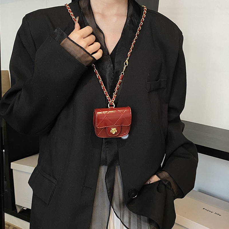 小众设计精致mini小包包女2025新款高级质感洋气斜挎菱格链条小包