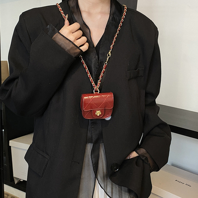 小众设计精致mini小包包女2025新款高级质感洋气斜挎菱格链条小包