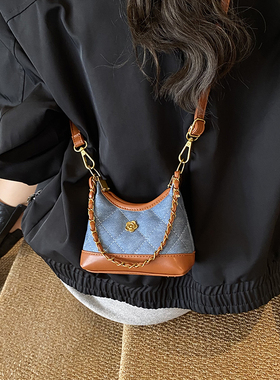 菱格小香风包包女2025新款迷你精致手拎包mini口红包单肩斜挎包