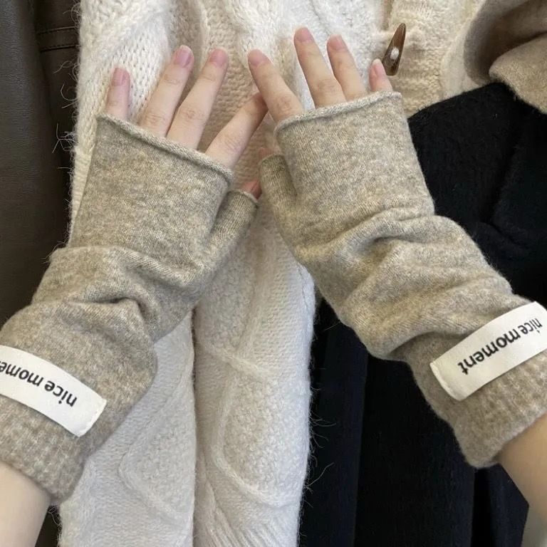 春秋冬保暖半指手套女纯色露指学生写字办公护手腕宽松毛线袖套,服饰配件/皮带/帽子/围巾,手套,淘宝优惠券,粉丝福利购,淘宝优惠卷