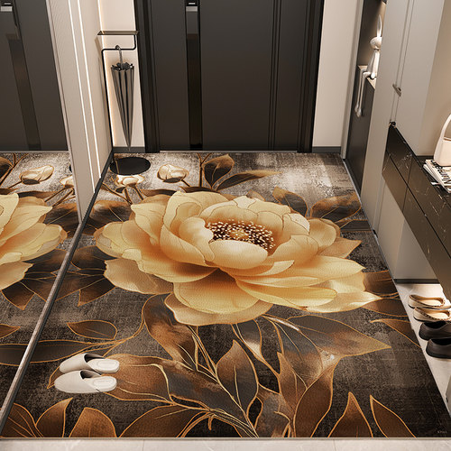 高级感轻奢入户门高端别墅地垫耐脏免洗pvc地毯进门门口玄关垫子