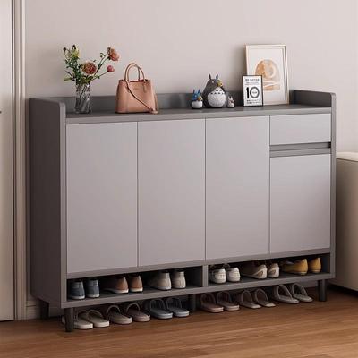 楼道鞋柜家用门口走廊室内入户门外玄关柜新款2024爆款实木腿鞋架饰品