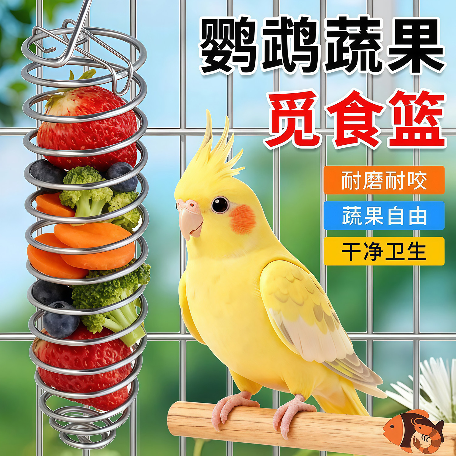 鹦鹉玄凤虎皮悬挂水果蔬菜喂食器