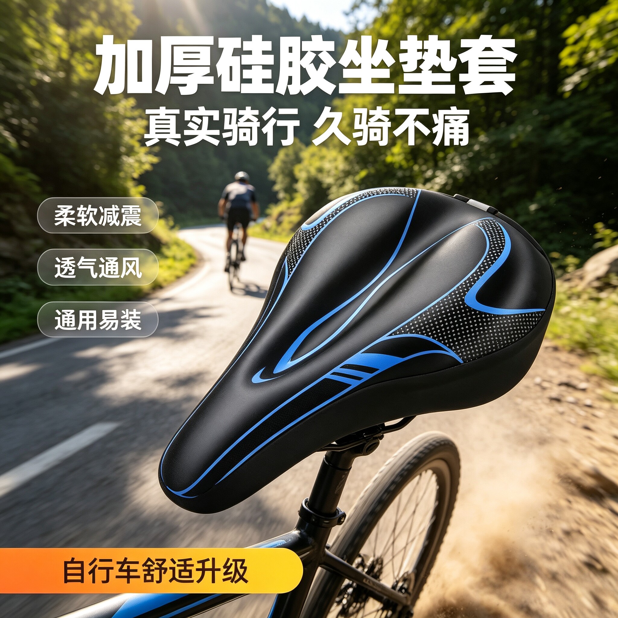 山地车加厚硅胶减震舒适坐垫套