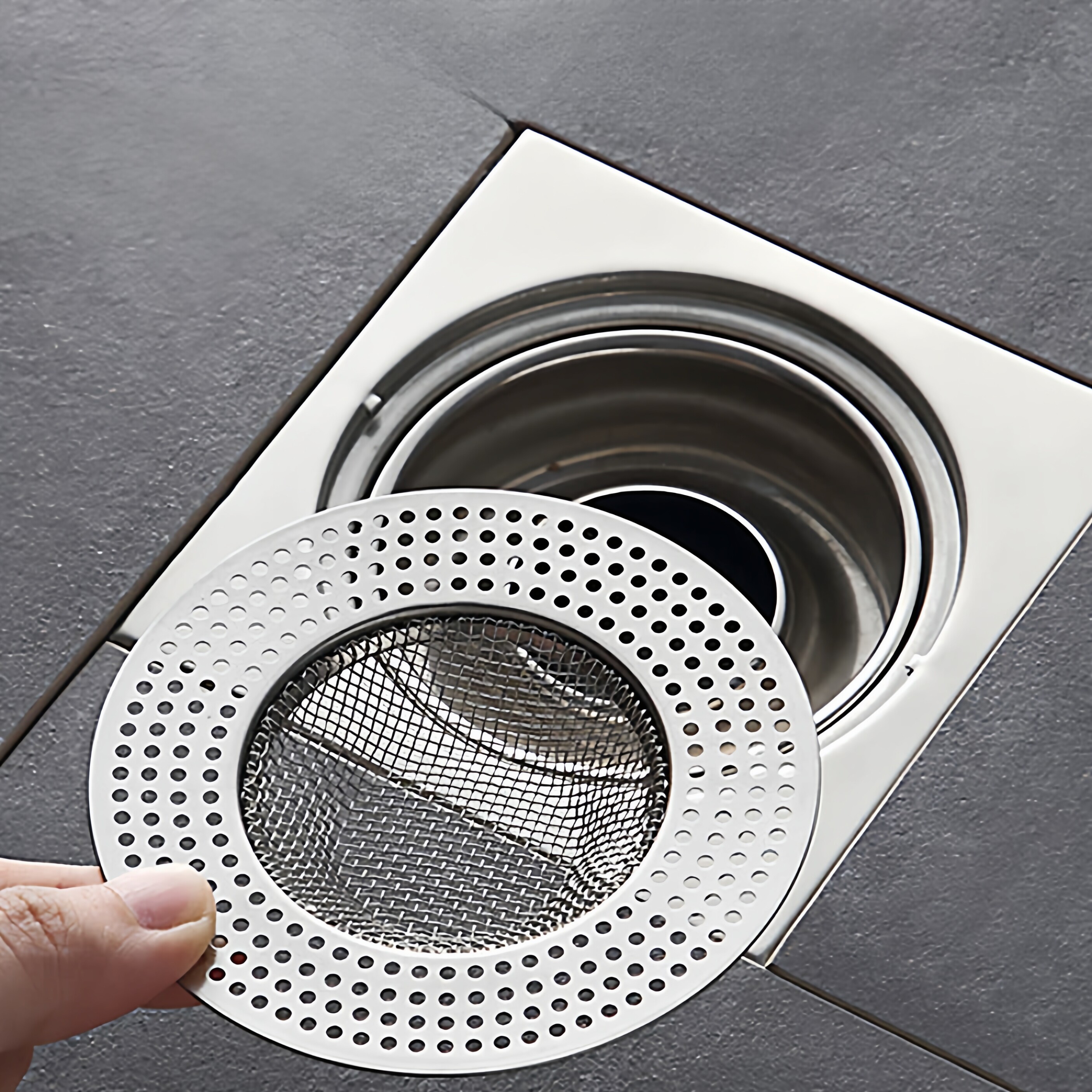 卫生间地漏过滤网不锈钢丝网下水道过滤网浴室毛发防堵器塞地漏盖