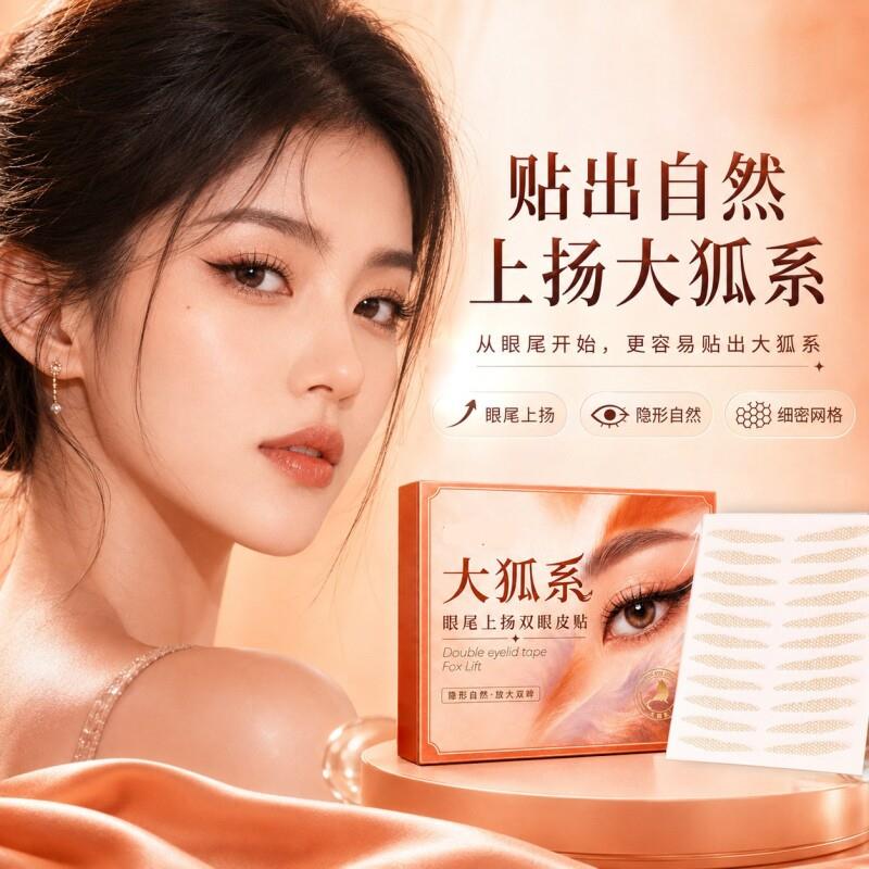 大狐系眼尾上扬隐形双眼皮贴