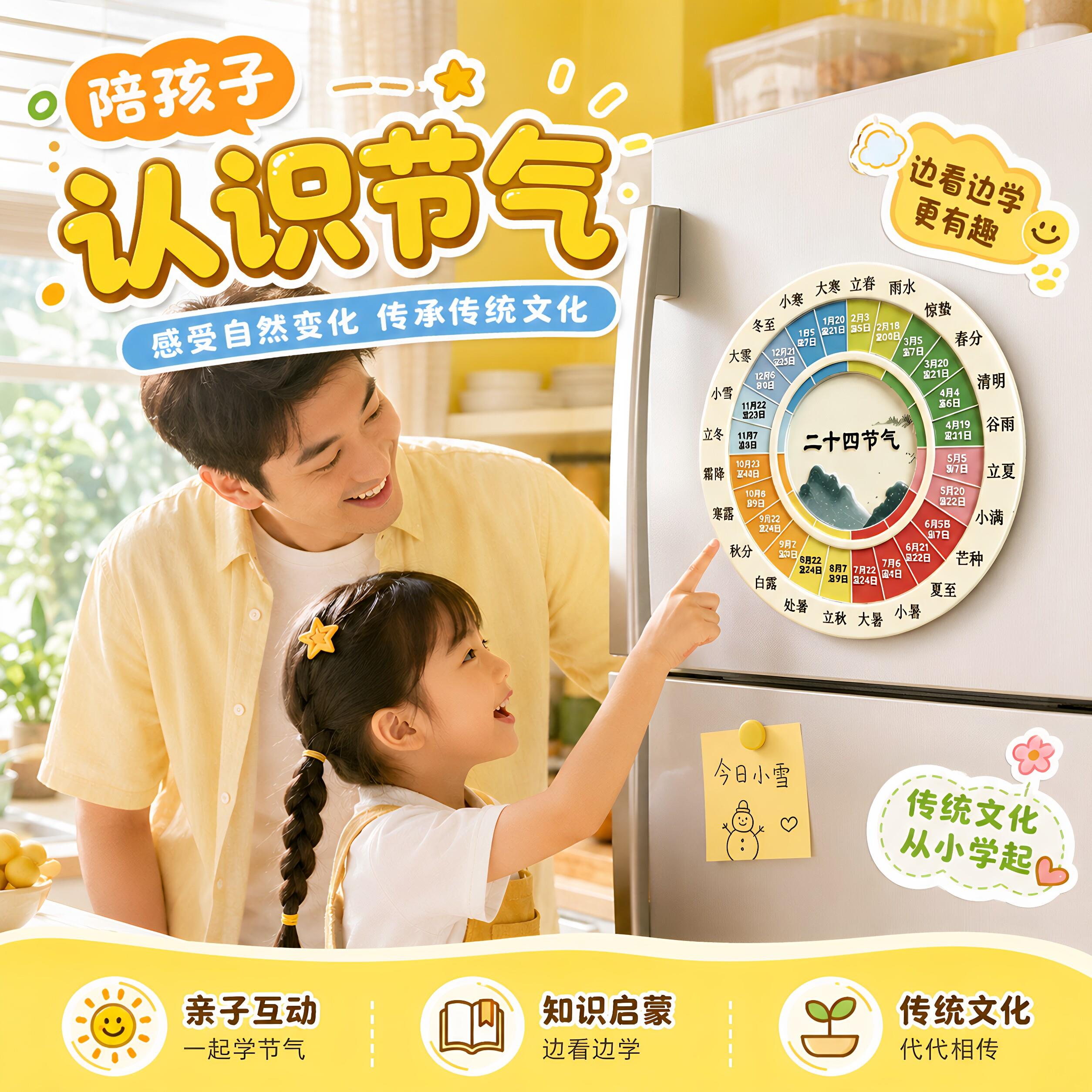 国风二十四节气亚克力磁吸冰箱贴