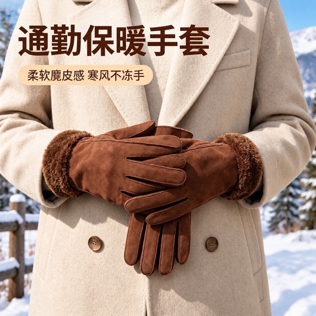 冬季骑行加厚防风保暖手套