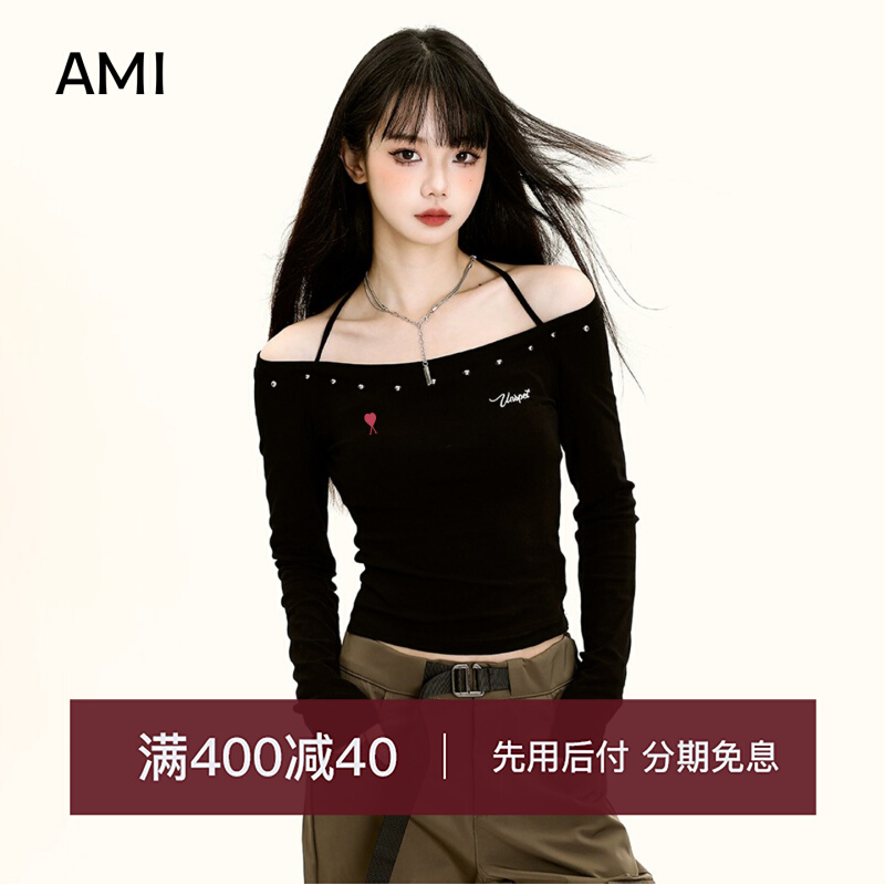 AMI2025美式辣妹黑色长袖t
