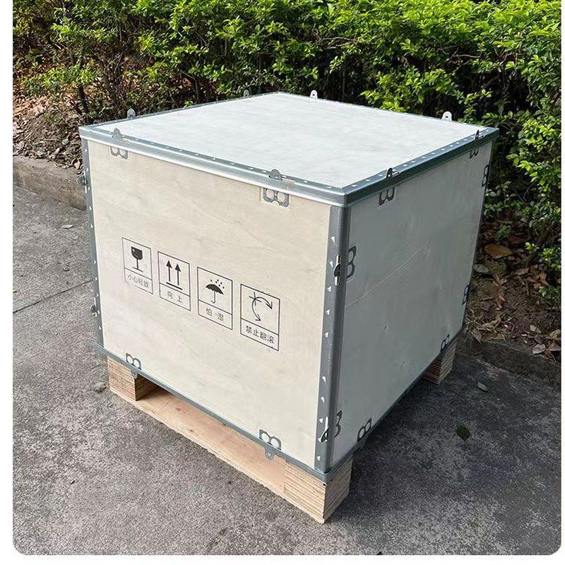 出口包装木箱定制订定做免熏蒸钢带包边卡扣胶合板大箱装物流木箱图片