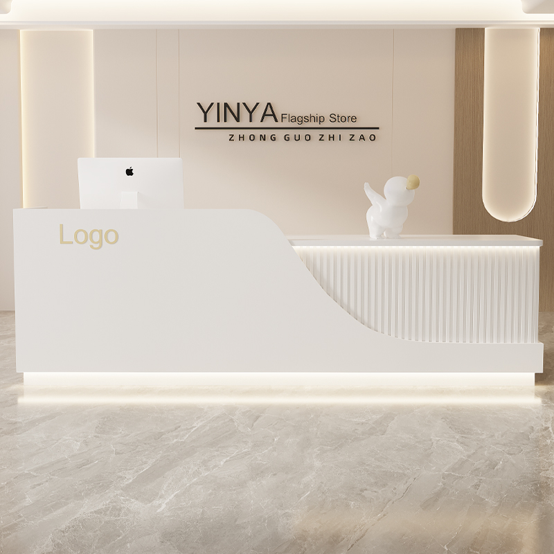 公司前台接待台现代简约培训机构柜台奶茶服装店美容院收银柜台吧