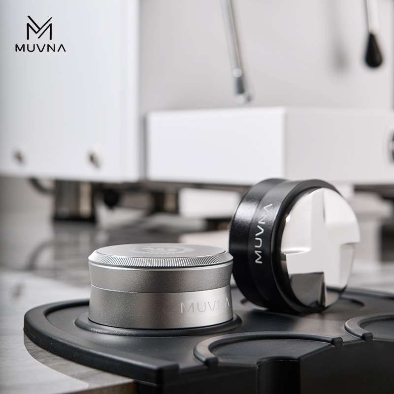 MUVNA意式咖啡布粉器压粉锤重力自动调节高度布粉器51/53/58.35mm